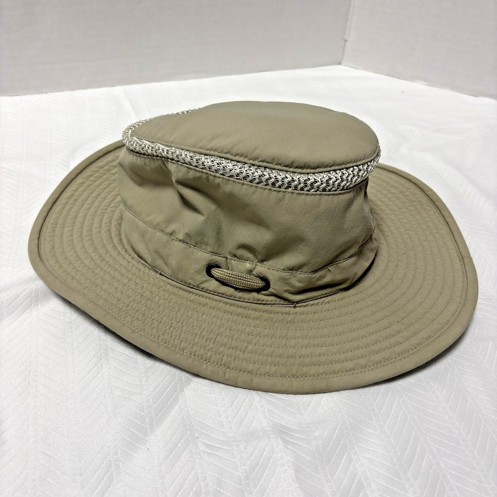 The Airflo Tilley Hat Boonie Bucket Hat Vented Safari Size 7 1/8 Tan
